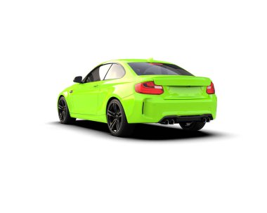 Beyaz zemin üzerinde izole edilmiş 3D resimleme spor araba