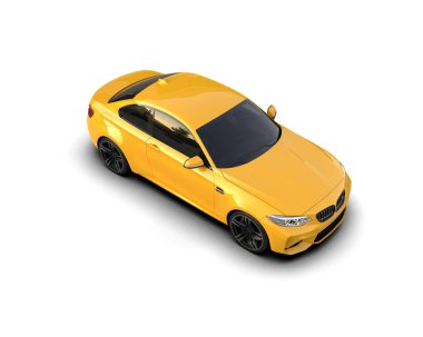 Beyaz zemin üzerinde izole edilmiş 3D resimleme spor araba