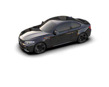 Beyaz zemin üzerinde izole edilmiş 3D resimleme spor araba