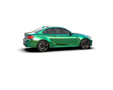 Beyaz zemin üzerinde izole edilmiş 3D resimleme spor araba