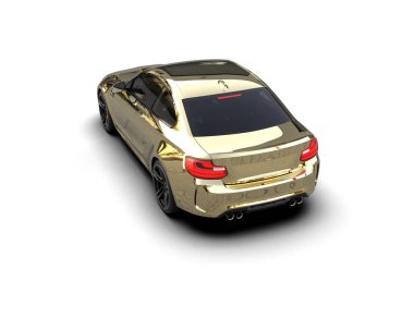 Beyaz zemin üzerinde izole edilmiş 3D resimleme spor araba