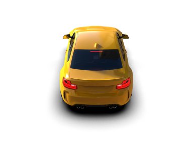 Beyaz zemin üzerinde izole edilmiş 3D resimleme spor araba