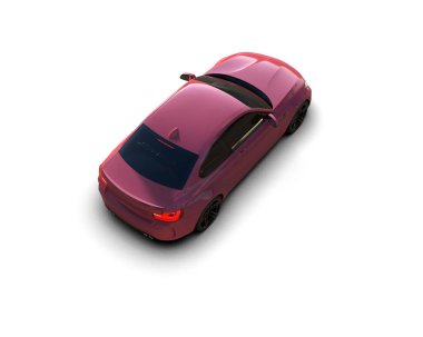 Beyaz zemin üzerinde izole edilmiş 3D resimleme spor araba