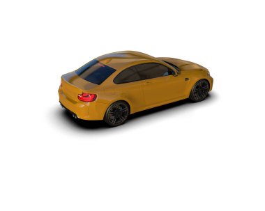 Beyaz zemin üzerinde izole edilmiş 3D resimleme spor araba