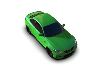 Beyaz zemin üzerinde izole edilmiş 3D resimleme spor araba