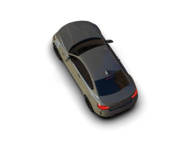 Beyaz zemin üzerinde izole edilmiş 3D resimleme spor araba