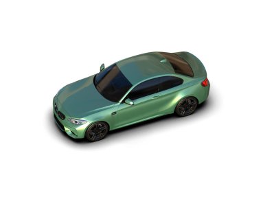 Beyaz zemin üzerinde izole edilmiş 3D resimleme spor araba