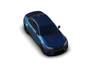 Beyaz zemin üzerinde izole edilmiş 3D resimleme spor araba