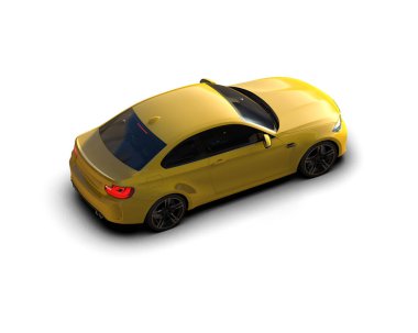 Beyaz zemin üzerinde izole edilmiş 3D resimleme spor araba