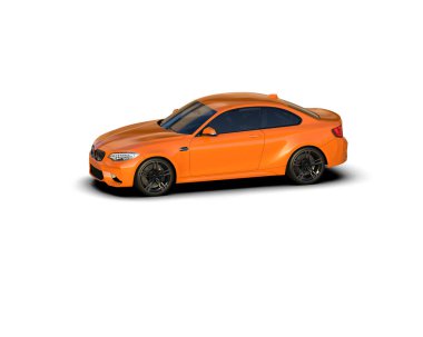 Beyaz zemin üzerinde izole edilmiş 3D resimleme spor araba