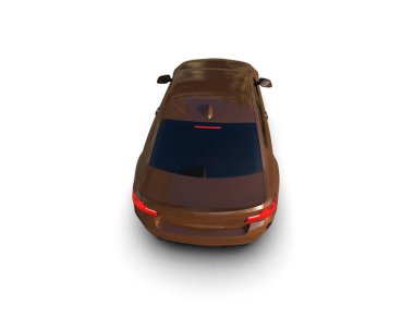 Beyaz zemin üzerinde izole edilmiş 3D resimleme spor araba