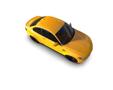 Beyaz zemin üzerinde izole edilmiş 3D resimleme spor araba