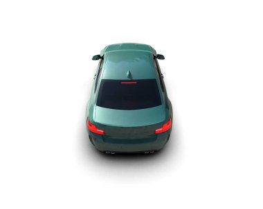 Beyaz zemin üzerinde izole edilmiş 3D resimleme spor araba