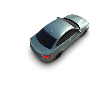 Beyaz zemin üzerinde izole edilmiş 3D resimleme spor araba