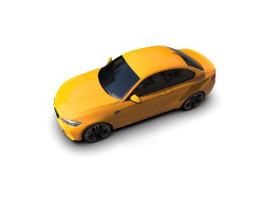 Beyaz zemin üzerinde izole edilmiş 3D resimleme spor araba