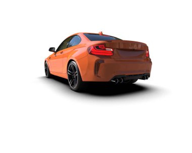 Beyaz zemin üzerinde izole edilmiş 3D resimleme spor araba