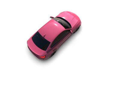 Beyaz zemin üzerinde izole edilmiş 3D resimleme spor araba