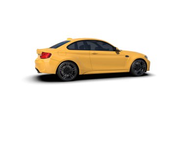 Beyaz zemin üzerinde izole edilmiş 3D resimleme spor araba