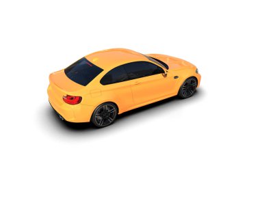 Beyaz zemin üzerinde izole edilmiş 3D resimleme spor araba