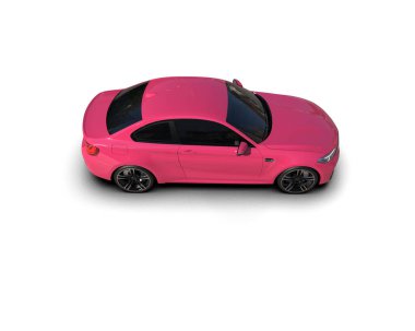 Beyaz zemin üzerinde izole edilmiş 3D resimleme spor araba