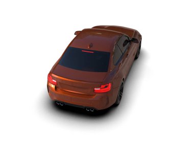 Beyaz zemin üzerinde izole edilmiş 3D resimleme spor araba