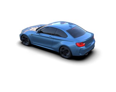 Beyaz zemin üzerinde izole edilmiş 3D resimleme spor araba