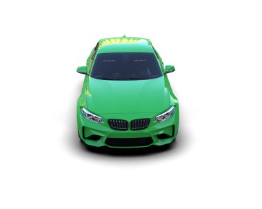 Beyaz zemin üzerinde izole edilmiş 3D resimleme spor araba