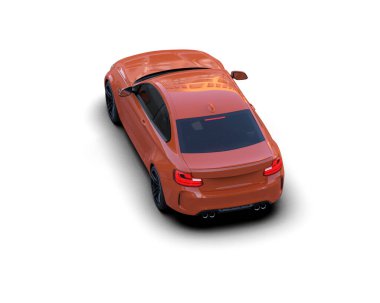 Beyaz zemin üzerinde izole edilmiş 3D resimleme spor araba