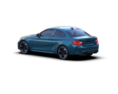 Beyaz zemin üzerinde izole edilmiş 3D resimleme spor araba