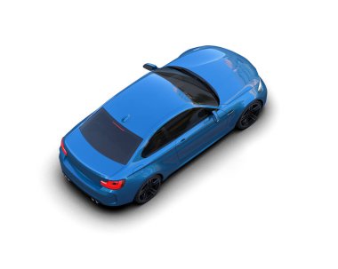 Beyaz zemin üzerinde izole edilmiş 3D resimleme spor araba