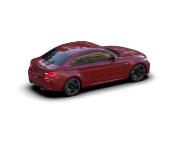 Beyaz zemin üzerinde izole edilmiş 3D resimleme spor araba