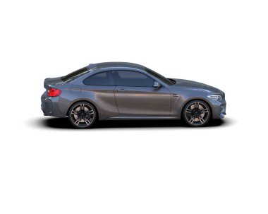 Beyaz zemin üzerinde izole edilmiş 3D resimleme spor araba