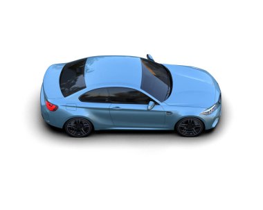 Beyaz zemin üzerinde izole edilmiş 3D resimleme spor araba