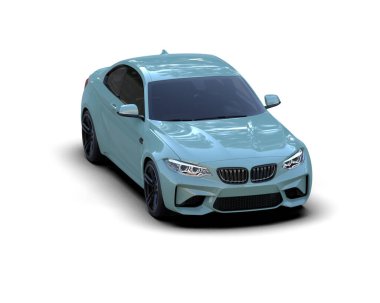 Beyaz zemin üzerinde izole edilmiş 3D resimleme spor araba