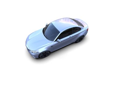 Beyaz zemin üzerinde izole edilmiş 3D resimleme spor araba