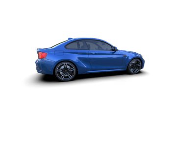 Beyaz zemin üzerinde izole edilmiş 3D resimleme spor araba