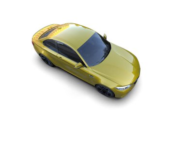 Beyaz zemin üzerinde izole edilmiş 3D resimleme spor araba
