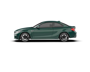 Beyaz zemin üzerinde izole edilmiş 3D resimleme spor araba