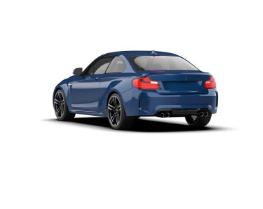 Beyaz zemin üzerinde izole edilmiş 3D resimleme spor araba