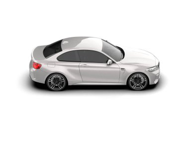 Beyaz zemin üzerinde izole edilmiş 3D resimleme spor araba