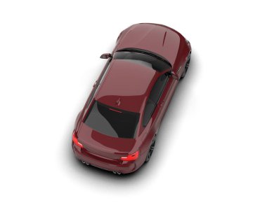 Beyaz zemin üzerinde izole edilmiş 3D resimleme spor araba