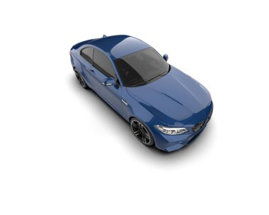 Beyaz zemin üzerinde izole edilmiş 3D resimleme spor araba