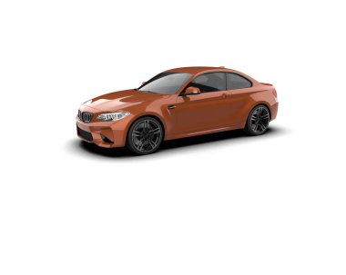 Beyaz zemin üzerinde izole edilmiş 3D resimleme spor araba