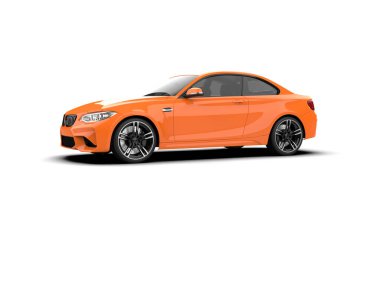 Beyaz zemin üzerinde izole edilmiş 3D resimleme spor araba