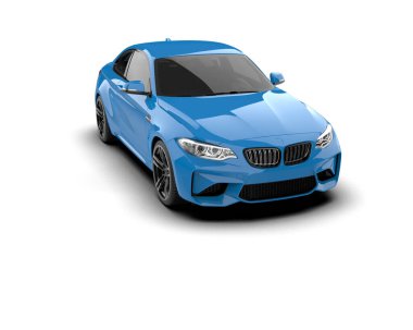 Beyaz zemin üzerinde izole edilmiş 3D resimleme spor araba