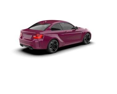 Beyaz zemin üzerinde izole edilmiş 3D resimleme spor araba