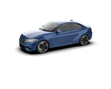 Beyaz zemin üzerinde izole edilmiş 3D resimleme spor araba