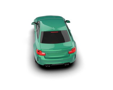 Beyaz zemin üzerinde izole edilmiş 3D resimleme spor araba