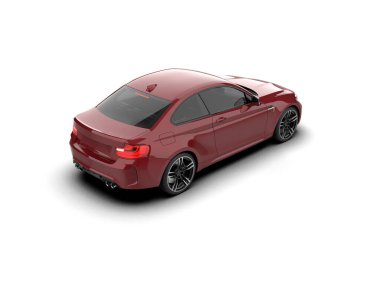 Beyaz zemin üzerinde izole edilmiş 3D resimleme spor araba