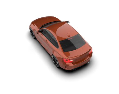 Beyaz zemin üzerinde izole edilmiş 3D resimleme spor araba